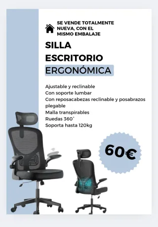 Silla Escritorio Ergonómica Nueva