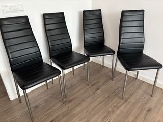 Juego de 4 sillas modernas negras