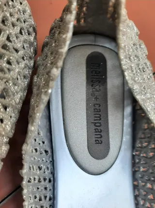 Manoletinas Melissa T-38 caladas plateadas brilli