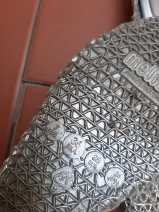 Manoletinas Melissa T-38 caladas plateadas brilli