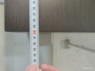 Consola d'ingresso in legno e vetro arancione