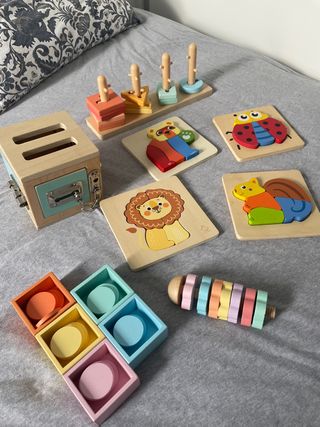 Lote Juguetes Madera Bebé Montessori