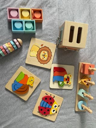 Lote Juguetes Madera Bebé Montessori