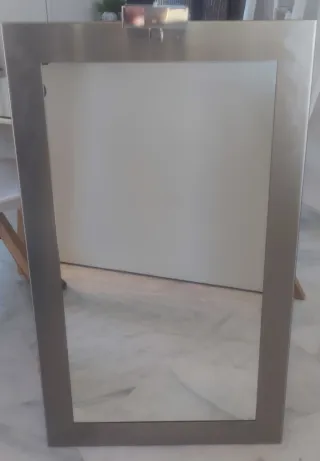 Espejo baño plateado con luz