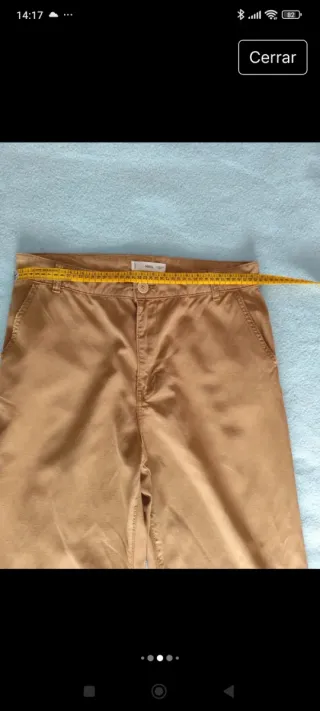 Pantalones rectos beige Mango T.40
