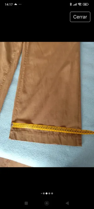 Pantalones rectos beige Mango T.40