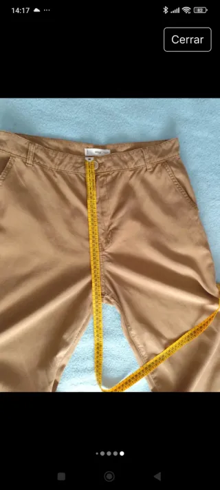 Pantalones rectos beige Mango T.40