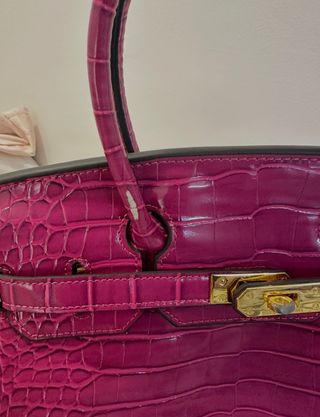 Bolso Birkin Rosa Cocodrilo