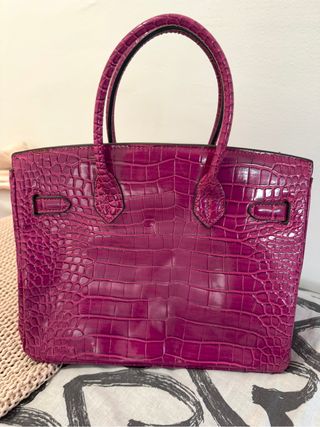 Bolso Birkin Rosa Cocodrilo