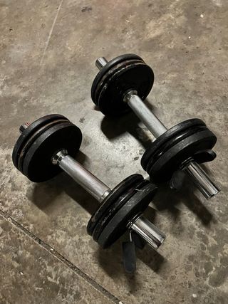 Juego de pesas y barra