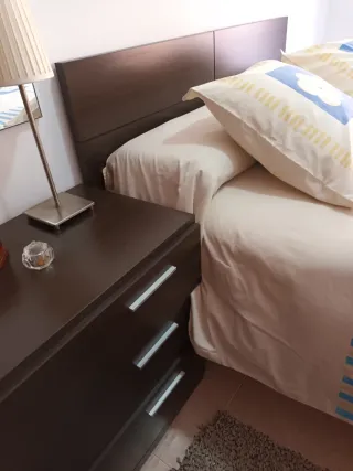 Habitación completa: Cama, mesa, cómoda y espejo