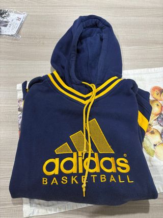 Felpa Adidas Basketball Blu/Giallo