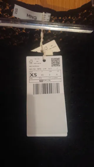 Vestido Mango Negro Talla XS