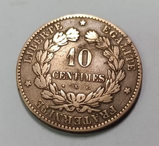 Moneda 10 céntimos Francia 1874 Marianne