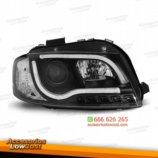 FAROS CON LUZ DIURNA TFL AUDI A3 8P FONDO NEGRO
