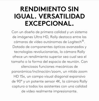 Cámara PTZ Logitech Rally 4K