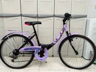 Bici juvenil violeta y negra (precio negociable)