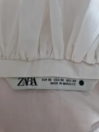 Blusa Zara Blanca Volantes