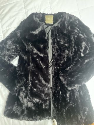 Abrigo de pelo Sfera negro talla S