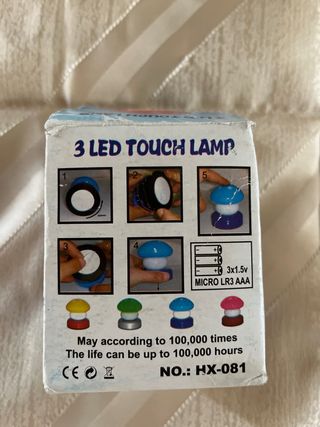 Lámpara Táctil Hongo Azul y Amarillo