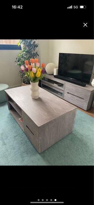 Mobile TV Banak in legno grigio