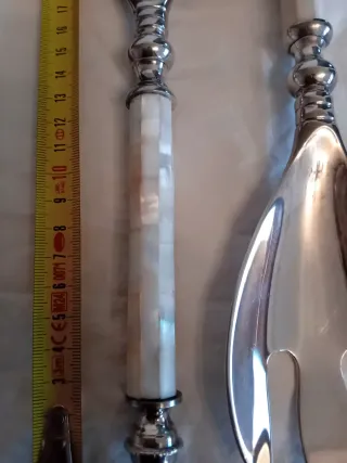 Posate Insalata Vintage Argento e Bianco