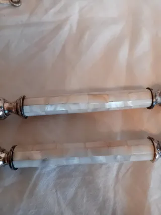 Posate Insalata Vintage Argento e Bianco