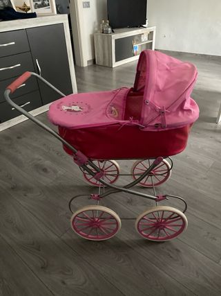 Carrito de muñecas rosa unicornio