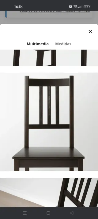 4 Sillas de madera Modelo STEFAN 002.110.88