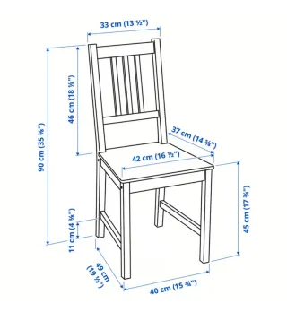 4 Sillas de madera Modelo STEFAN 002.110.88