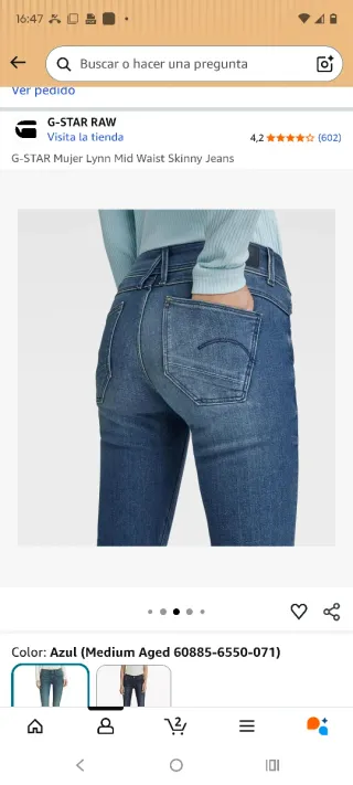 Vaqueros G-Star Raw Mujer Talla M