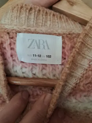 Jersey Zara Rayas Rosa Beige