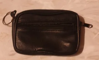 Portafoglio porta monete nero con zip