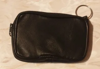 Portafoglio porta monete nero con zip