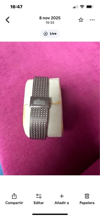 Reloj Lotus Negro y Plateado