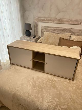 Mueble salón/comedor beige y blanco