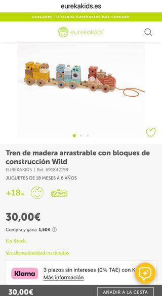 Tren de arrastre de madera Eurekakids