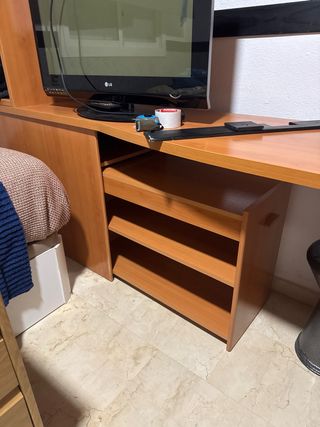 Mueble juvenil madera y azul