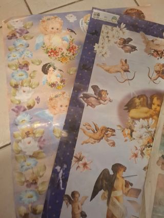7 Fogli Carta per Decoupage