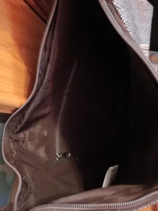 Bolso de hombro mujer marrón con bordado