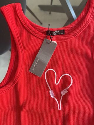 Camiseta sin mangas roja Parfois