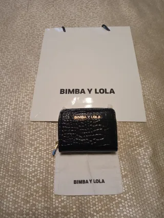 Cartera Bimba y Lola Negra Cocodrilo