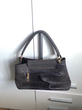 Bolso gris textura serpiente vintage