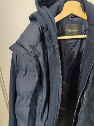 Abrigo Doble Capa Polo Club Azul Marino Nuevo