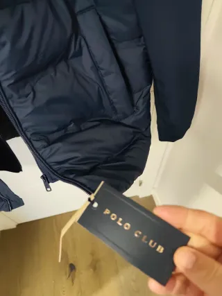 Abrigo Doble Capa Polo Club Azul Marino Nuevo