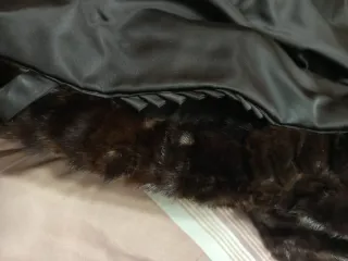 Abrigo de piel marrón