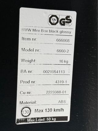 Cofre Techo MINI 320L Negro + Barras