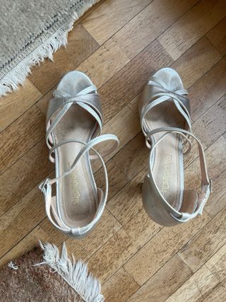 Sandalias de fiesta plateadas