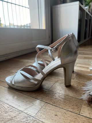 Sandalias de fiesta plateadas