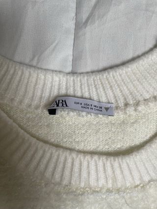 Jersey Zara Blanco Pelo